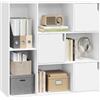 WOLTU 8 Cubo di Stoccaggio, Libreria a 3 Piani con 3 Ante, Scaffale in Piedi Libreria in Legno, Soggiorno Credenza Espositore Cubo Scaffale, per Camera da Letto, Corridoio, Ufficio, Bianco, SK056ws