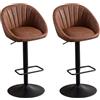Ya-Home Set di 2 Sgabelli Cucina Sgabelli da Bar in PU, Marrone