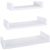 MODULARREDO | CALAMITA MAXI Set di 3 Mensole da Muro, Mensole Muro Design, Mensola da Parete, 60x8 p23.7 cm, 50x8 p23.7 cm e 40x8 p23.7 cm, Kit Tasselli Inclusi, Bianco - Made in Italy