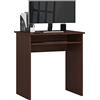 AKORD | Scrivania Star per PC con Rupiano per Tastiera | 2 Cassetti e 2 Ripiani con Ante Tavolo per Ufficio | Office Desk | 68 x 74 x 51 cm | Peso 20kg | Wenge