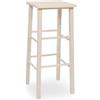 okAffareFatto di Zimbardi Costanza Sgabello Alto 73 cm in Legno Massello di Faggio Grezzo da Verniciare e Dipingere, Seduta Quadrata 31x31 cm — Pub, Pizzeria, Ristorante, Bar, Cucina — Già Montato — Made in Italy —