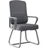 CYQQRDZSW Sedia Scrivania Senza Ruote, Sedia Ufficio Ergonomica, Sedia da Computer in Rete con Schienale Medio e Supporto Lombare, Poltrona Adatta per Sala d'attesa, Lounge, Formazione(Gray)
