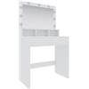 Bricozone Tavolino Da Trucco Toeletta Bianco Con 9 Luci LED Con Luminosità Regolabile 40 x 80 x 140 Cm Specchio Orizzontale 2 Cassetti 3 Scomparti A Giorno Postazione Make Up In Legno Design Moderno