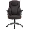 WOLTU Sedia Ergonomica da Ufficio con Supporto Lombare, Poltrona Ufficio con Funzione Basculante e Braccioli Regolabili, Altezza Regolabile, PU, Nero