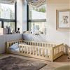 Kids Collective Letto a terra Montessori 90 x 200 cm con protezione anticaduta e rete a doghe Letto singolo opzionale con materasso naturale Altre misure 80 x 160 cm 120 x 200 cm 140 x 200 cm