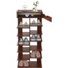 Zoobotanica Scarpiera con 7 ripiani, in legno, scarpiera verticale, scarpiera stretta, salvaspazio, per ingresso, corridoio, soggiorno, camera da letto (marrone scuro, 40 x 22 x 99 cm)