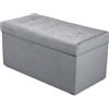 MG Design Pouf contenitore imbottito 45 × 90 cm Grigio - capacità ca. 100 L, fino a 300 kg, superficie morbida con leggero riflesso, struttura in legno massiccio, già montato e facile da pulire