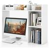 COSTWAY Scaffale da Scrivania in Legno, Libreria da Tavolo Salvaspazio con 4 Ripiani e Scomparto Aperto, Scaffale Espositivo per Computer, Casa Ufficio, 94x25x74 cm (Bianco)