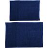 MSV Set di 2 tappetini da bagno in ciniglia, 40 x 60 cm + 60 x 90 cm, blu scuro