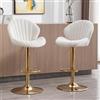 Ya-Home Set di 2 Sgabelli da Bar Sgabelli Cucina in Velluto Sgabelli Alti Moderni con Schienale Sedie da Bar Regolabile e Girevole per Penisola Cucina, Beige