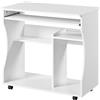Soberine Scrivania computer con libreria per Cameretta Studio Ufficio Potra pc mobile con 4 ruote (Bianco)