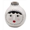 EDG Vaso Faccia OBLO Bianco E Nero, per Un Arredamento Moderno per Interno ED Esterno Colore : Bianco E Nero Taglia : 17 cm