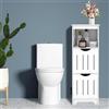 HUOLE Porta carta igienica,Mobile Bagno Salvaspazio, Armadietto Cassettiera Stile Nordico, per bagno, casa e piccoli spazi,89 x 30 x 30 cm - Blanc