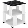 Vicco Tavolino Velito, Bianco/nero, 50 x 50 cm, con ruote per un posizionamento flessibile negli ambienti domestici