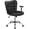 Yaheetech Sedia Ufficio Scrivania Cameretta in Finta Pelle a Rotelle Girevole Reclinabile a Dondolo Ergonomica con Braccioli Imbottiti Altezza Regolabile Portata 136 KG Nera