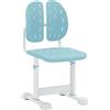 LIFEZEAL Sedia Scrivania Cameretta, Sedia Bambini 3+Anni, con Doppio Schienale Adattivo, Poltrona Ergonomica, Chair, Altezza Regolabile, per Studiare, Scuola, Max100 kg, 36x42x68-76cm (blu)