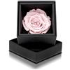 Aluisi Fiori Rosa Stabilizzata Rosa in Cofanetto Nero - Rosa Stabilizzata Vera - Rosa Eterna - Fiore Stabilizzato - Fiori Stabilizzati - Simbolo di Dolcezza e Sensibilità - Idea Regalo