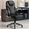 WOLTU Sedia Ergonomica da Ufficio con Supporto Lombare, Poltrona Ufficio con Funzione Basculante e Braccioli Regolabili, Altezza Regolabile, PU, Nero