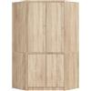 AKORD Armadio Angolare S100 per Camera da Letto, Guardaroba Salvaspazio con 4 Ante e 6 Ripiani, 100x180x50 cm, Rovere Sonoma