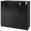 Vladon Madia Logan, mobile a 2 ante, nero opaco/nero lucido (82 x 78 x 37 cm)