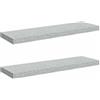 vidaXL Scaffali a Parete 2 pz Grigio Cemento 80x23,5x3,8 cm in MDF