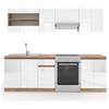 Vicco Cucina componibile R-Line, Bianco lucido/Bianco 240 cm | PL Sonoma, con moduli posizionabili variabilmente e piedini regolabili in altezza