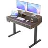 HUANUO 100 x 60 cm Scrivania con Cassetti, Compatibile Supporto a Morsetto a C, Scrivania Regolabile in Altezza, Scrivania Stand Up Ufficio Domestico 4 Altezza