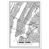 Panorama Quadro su Tela Canvas Stampe da Parete Mappa di New York 70x100 cm - Telaio in Legno Incluso - Quadri Moderni Soggiorno