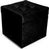 MG Design Pouf contenitore imbottito 45 × 45 cm Nero - capacità ca. 50 L, fino a 300 kg, seduta morbida, struttura solida, già montato e facile da pulire