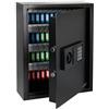 HMF Cassaforte Portachiavi con codice numerico, Armadietto Portachiavi con serratura elettronica | 71 ganci | 46 x 36 x 12 cm | Nero