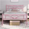 Yaheetech Struttura Letto Singolo in Ferro con Spazio Aggiuntivo Testiera a Forma di Nuvole Camera da Letto Ospiti Soggiorno Rosa 90 x 190 cm
