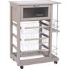 Liberoshopping Carrello in legno portapane con portabottiglie e cesti portafrutta (Tortora)