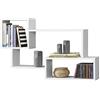 [en.casa] Mensola da Parete con 3 Scomparti Aperti Scaffale Libreria Sospesa a Muro con Ripiani Portaoggetti Espositore Pensile per Soggiorno Studio Corridoio 87x18x54 cm - Bianco