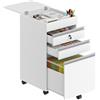 Hzuaneri Cassettiera Scrivania con Ruote, 3 Cassetti e Serrature, Mobile Porta Stampante, Ufficio, Studio, 40 x 40 x 70, Bianco FC41003X