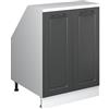 Vicco Mobile cucina sottotetto R-Line, Antracite rustico, 60 cm con 2 porte, carcassa 60 cm profondità, per la libera combinazione all'interno di sistemi cucina modulari