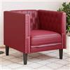 FWIKDUN Chesterfield Poltrona in ecopelle nera con chiusura a bottoni classica e forma imbottita in ecopelle per una seduta confortevole