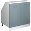 Vicco Mobile cucina sottotetto R-Line, Grigio-blu, 80 cm con 2 porte, carcassa 60 cm profondità, per la libera combinazione all'interno di sistemi cucina modulari