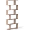 GIANTEX Libreria Scaffale a 6 Ripaini, a Forma di S, Portata di 120 kg, Scaffale Portaoggetti con 6 Cubi, Moderna e Salvaspazio, Arredo per Ufficio, Soggiorno, Biblioteca, 80x23x191 cm (Grigio)