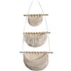 Generic Organizer da appendere alla parete, organizer in corda di cotone, borsa portaoggetti da appendere, tasche portaoggetti varie, da appendere alla parete, con 3 tasche portaoggetti per cucina, soggiorno
