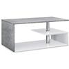 [en.casa] Tavolino Centrale da Salotto con 3 Piani di Appoggio Tavolo Basso da Caffè Divano Design Moderno per Soggiorno 90 x 50 x 41 cm - Effetto Cemento/Bianco