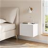 WOLTU Comodino Sospeso con Cassetto, Comodino Galleggiante, 40x30x30 cm, Mobile per Camera da Letto in Legno, Salvaspazio, Moderno, Bianco