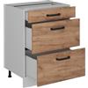 Vicco Mobiletto base per cucina R-Line, Rovere dorato, 60 cm