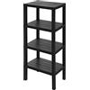 Inbagno Mobiletto scaffale bagno salvaspazio, con 4 ripiani portaoggetti, colore nero effetto legno, in polipropilene senza BPA, H 100 x p 29 x L 38 cm, in KIT di montaggio (Nero, 4 ripiani)