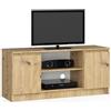 AKORD | Mobile per TV in Legno K 120 | Mobiletto Porta Televisione Soggiorno | un ripiano aperto | 2 Ripiani con Ante a Sinistra e a Destra | 55 x 120 x 40 cm | Peso 30kg | Colore Rovere artigianale