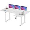 Dripex Scrivania regolabile in altezza 180x110cm, Scrivania ad angolo con doppio motore, Standing Desk con 4 gambe per una super stabilità, bianca