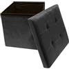 Home Tresor - Pouf Contenitore Velluto, Pouf Poggiapiedi Contenitore Velluto, Pouffe Effetto Vellutato per Divano, Soggiorno, Cameretta, Quadrato (HxLxP) 38X38X38 cm (Black)