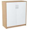 meblando.pl Meblando - Armadio multiuso 74 x 35 x 85 cm, colore: bianco e rovere, armadietto multiuso o corridoio, 74 cm di larghezza, alta qualità