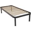 Comprarredo Rete Singola Ortopedica una Piazza 90 x 190 cm con doghe flessibili in Legno di faggio e Telaio in Ferro