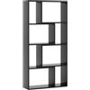 GIANTEX Libreria con 8 scomparti, scaffale divisorio 60 x 20 x 120 cm, scaffale in legno con 2 dispositivi di protezione antiribaltamento, scaffale a cubi per soggiorno e cameretta per bambini (Nero)