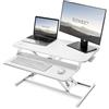 SENSE7 scrivania regolabile Desk Converter, supporto per laptop per home office, altezza regolabile, portata 13kg, postazione di lavoro in piedi, 81x40 cm, scrivania con ripiano tastiera, bianco